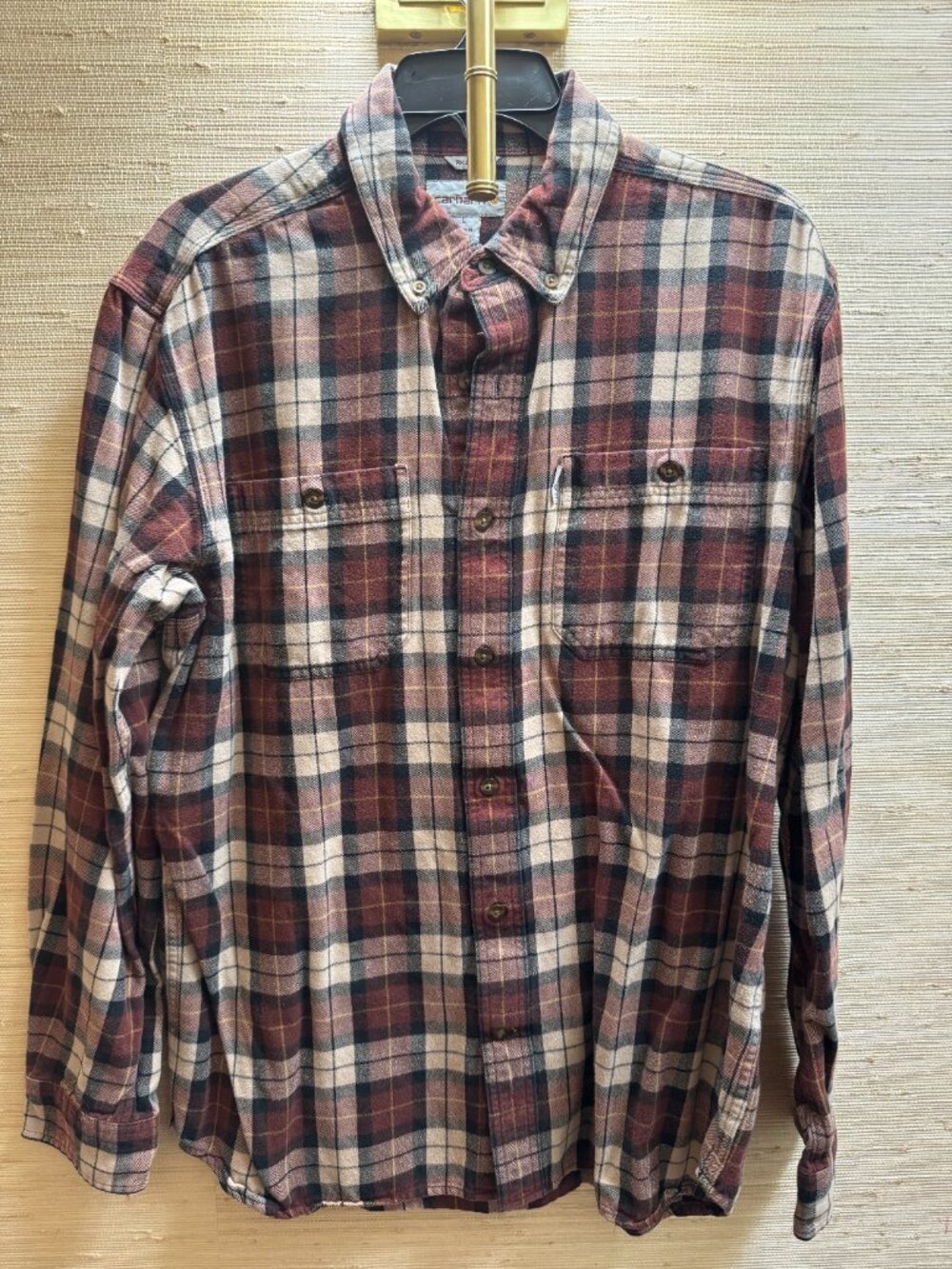 Carhartt Men’s Large Plaid Flannel Button Down Shirt